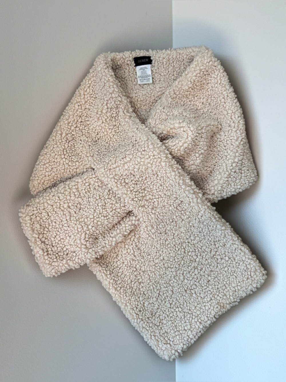 J. Crew Cream Sherpa Wrap Scarf